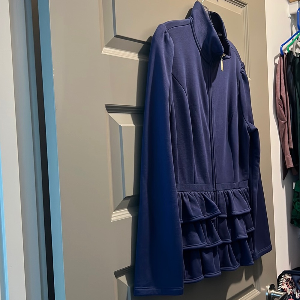 NWOT zip up ruffle sweatshirt